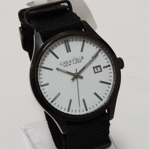 Caravelle Men's Quartz Field Watch By Bulova Black NATO Strap Black Case 41mm - Picture 1 of 11